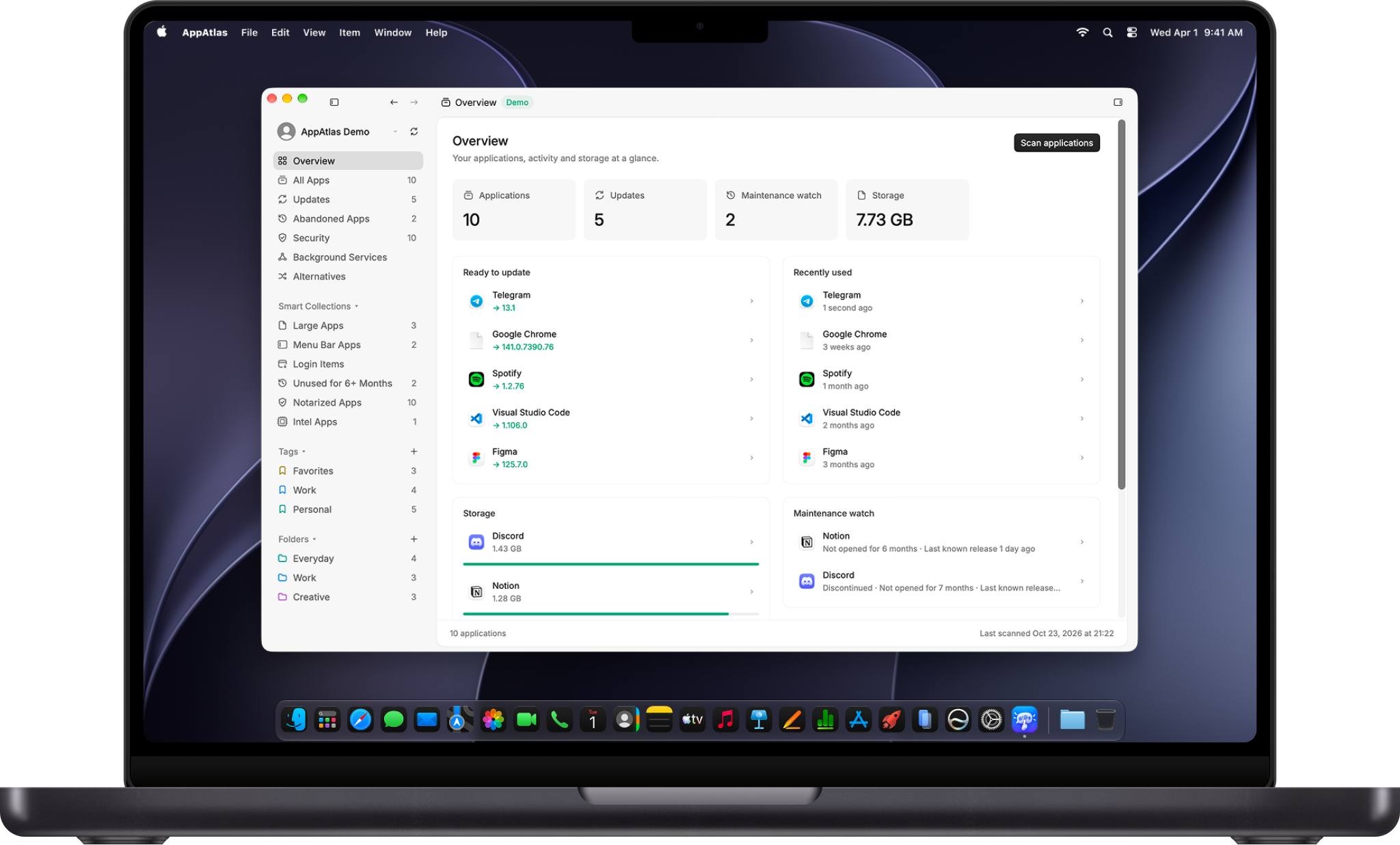 AppAtlas running on a MacBook