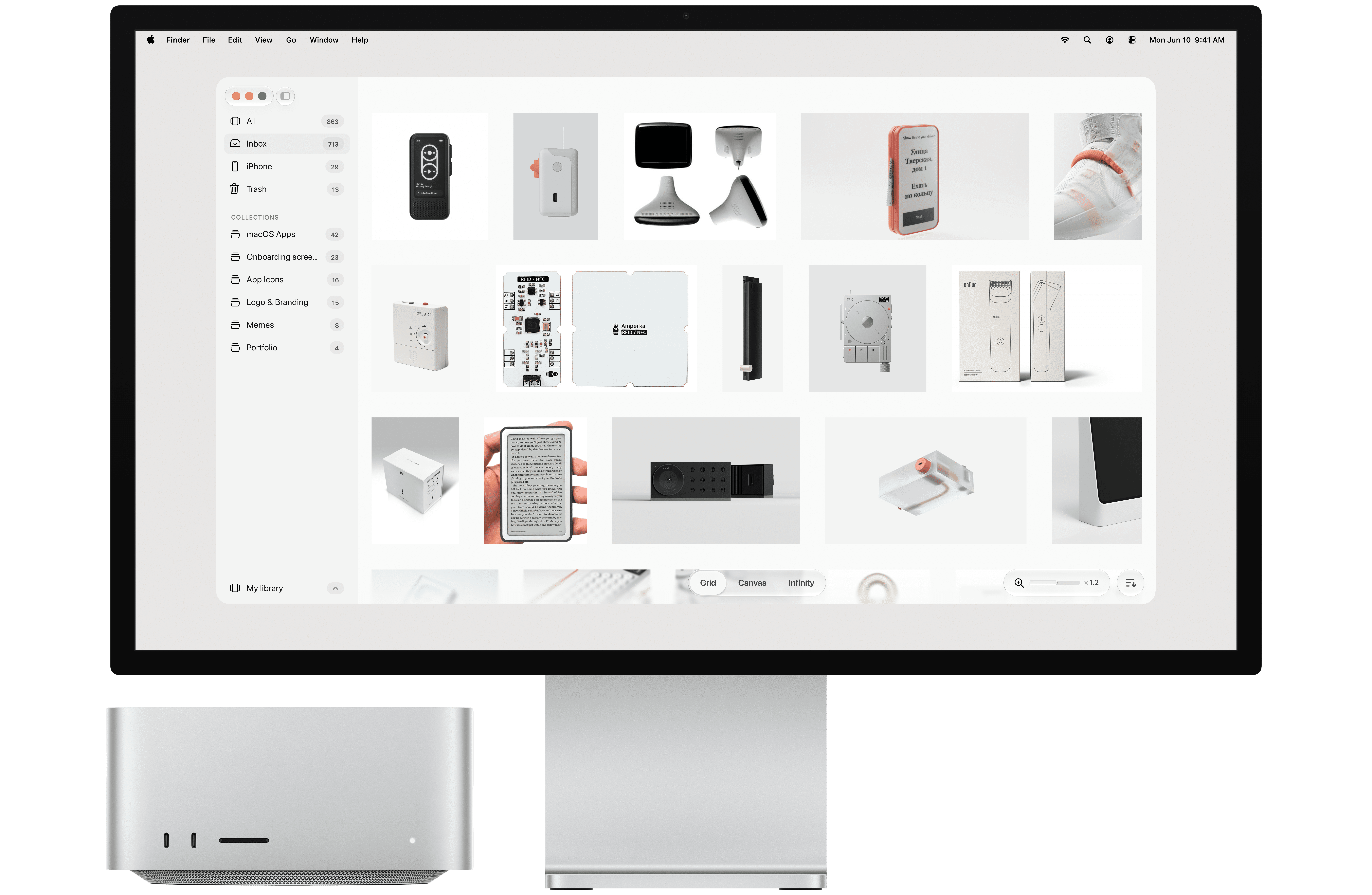Metloub for Mac displaying an organized visual library of reference images